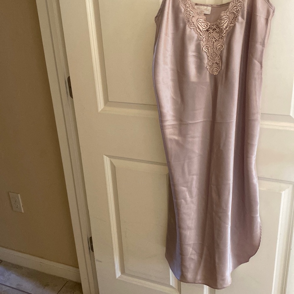 Beautiful Inner Most Taupe polyester satin chemise . Size M